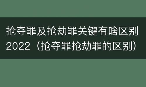 抢夺罪及抢劫罪关键有啥区别2022（抢夺罪抢劫罪的区别）