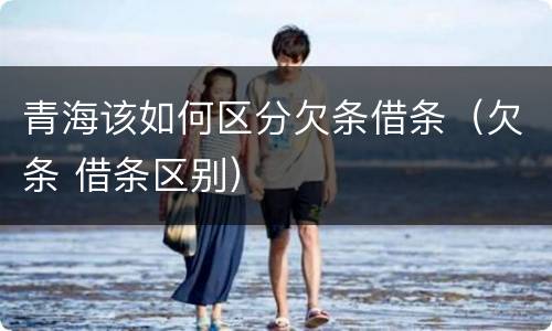 青海该如何区分欠条借条（欠条 借条区别）