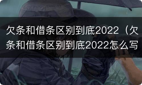 欠条和借条区别到底2022（欠条和借条区别到底2022怎么写）