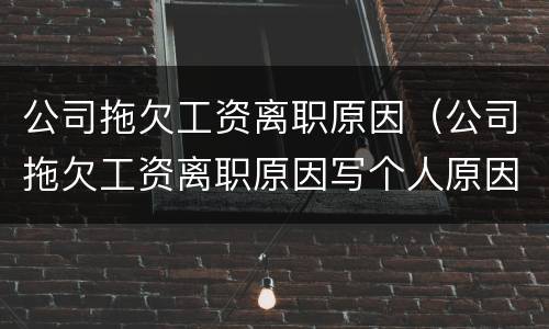 公司拖欠工资离职原因（公司拖欠工资离职原因写个人原因）