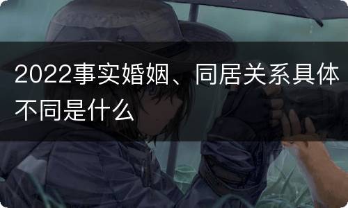 2022事实婚姻、同居关系具体不同是什么