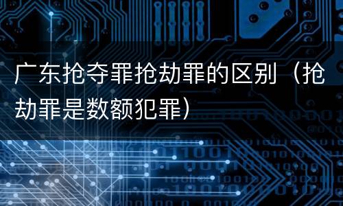 广东抢夺罪抢劫罪的区别（抢劫罪是数额犯罪）