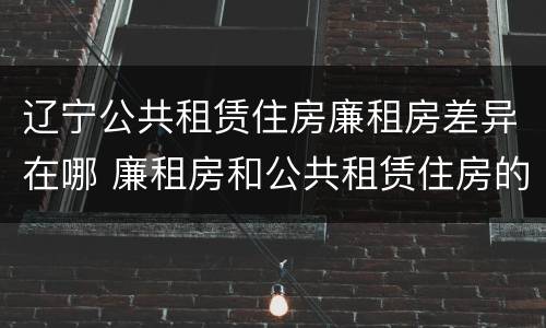 辽宁公共租赁住房廉租房差异在哪 廉租房和公共租赁住房的区别