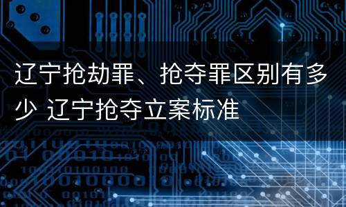 辽宁抢劫罪、抢夺罪区别有多少 辽宁抢夺立案标准