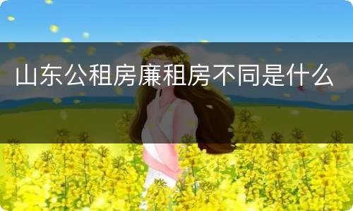 山东公租房廉租房不同是什么