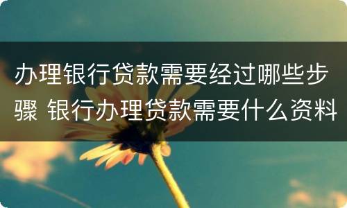 办理银行贷款需要经过哪些步骤 银行办理贷款需要什么资料