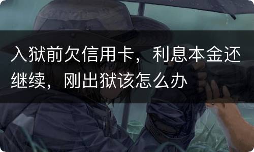 入狱前欠信用卡，利息本金还继续，刚出狱该怎么办