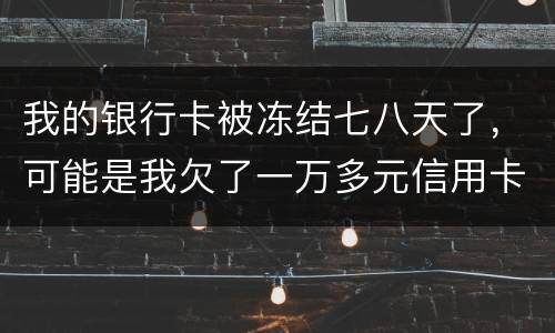我的银行卡被冻结七八天了，可能是我欠了一万多元信用卡的钱吧