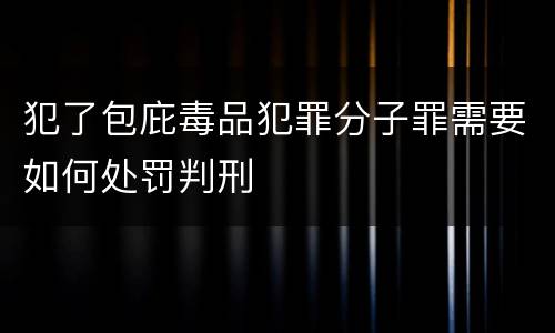 犯了包庇毒品犯罪分子罪需要如何处罚判刑