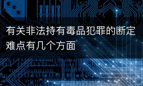 有关非法持有毒品犯罪的断定难点有几个方面