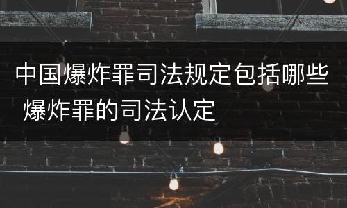 中国爆炸罪司法规定包括哪些 爆炸罪的司法认定