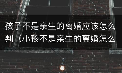 孩子不是亲生的离婚应该怎么判（小孩不是亲生的离婚怎么判）