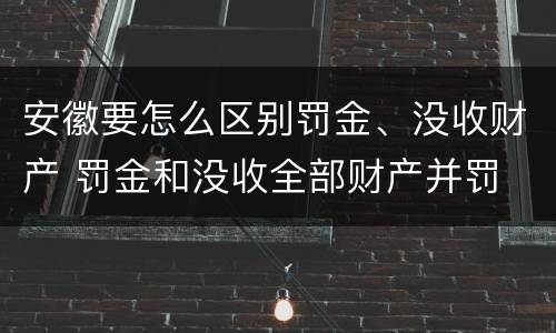 安徽要怎么区别罚金、没收财产 罚金和没收全部财产并罚
