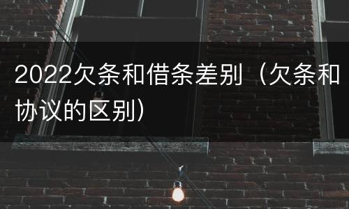 2022欠条和借条差别（欠条和协议的区别）