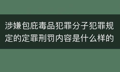涉嫌包庇毒品犯罪分子犯罪规定的定罪刑罚内容是什么样的