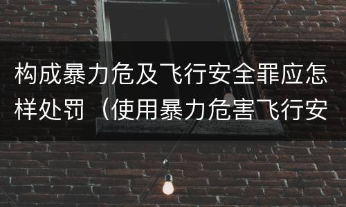 构成暴力危及飞行安全罪应怎样处罚（使用暴力危害飞行安全罪的主要特征）