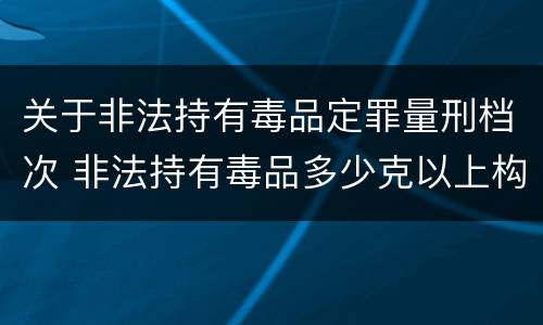 关于非法持有毒品定罪量刑档次 非法持有毒品多少克以上构成非法持有罪