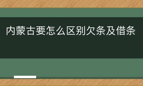 内蒙古要怎么区别欠条及借条