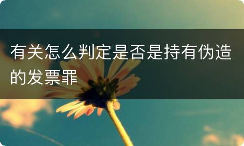有关怎么判定是否是持有伪造的发票罪