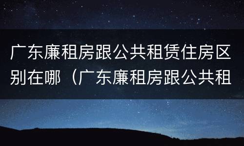 广东廉租房跟公共租赁住房区别在哪（广东廉租房跟公共租赁住房区别在哪里）