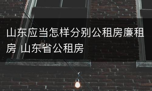 山东应当怎样分别公租房廉租房 山东省公租房
