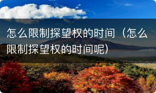怎么限制探望权的时间（怎么限制探望权的时间呢）