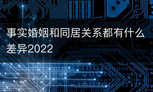 事实婚姻和同居关系都有什么差异2022