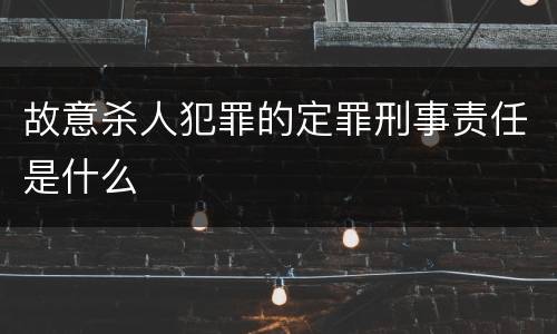 故意杀人犯罪的定罪刑事责任是什么