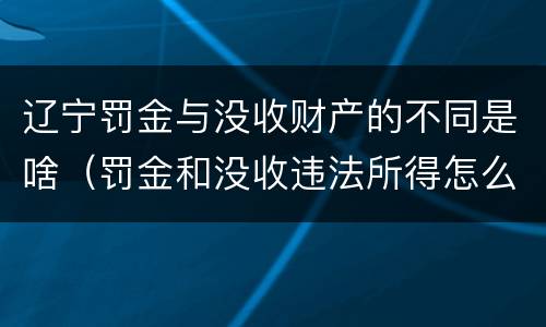 辽宁罚金与没收财产的不同是啥（罚金和没收违法所得怎么执行）