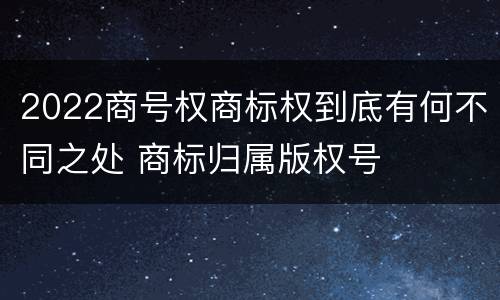2022商号权商标权到底有何不同之处 商标归属版权号