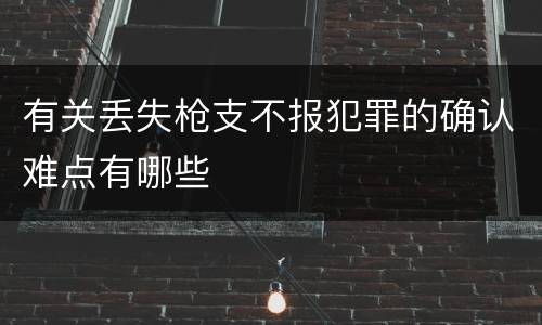 有关丢失枪支不报犯罪的确认难点有哪些