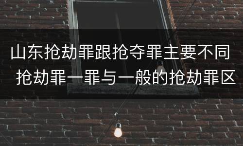 山东抢劫罪跟抢夺罪主要不同 抢劫罪一罪与一般的抢劫罪区别