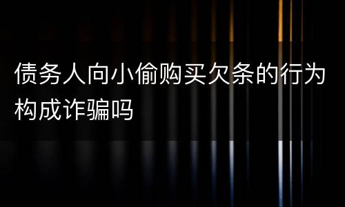 债务人向小偷购买欠条的行为构成诈骗吗