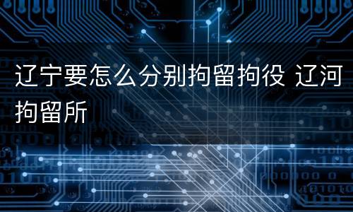 辽宁要怎么分别拘留拘役 辽河拘留所