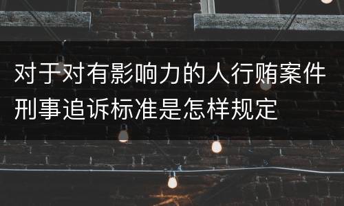 对于对有影响力的人行贿案件刑事追诉标准是怎样规定