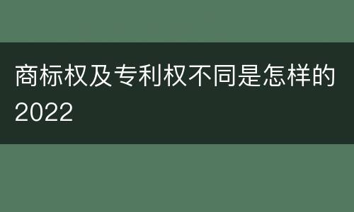 商标权及专利权不同是怎样的2022