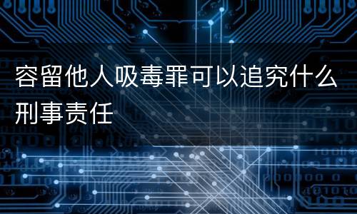 容留他人吸毒罪可以追究什么刑事责任