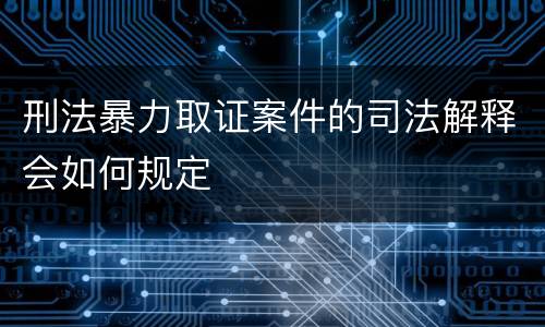 刑法暴力取证案件的司法解释会如何规定