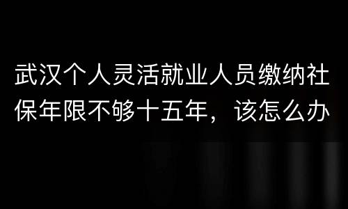 武汉个人灵活就业人员缴纳社保年限不够十五年，该怎么办