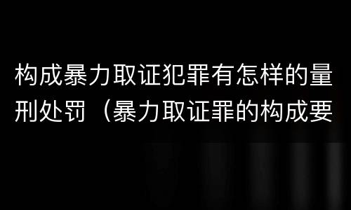 构成暴力取证犯罪有怎样的量刑处罚（暴力取证罪的构成要件）