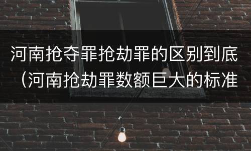 河南抢夺罪抢劫罪的区别到底（河南抢劫罪数额巨大的标准）