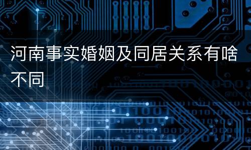 河南事实婚姻及同居关系有啥不同