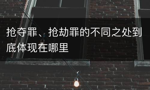 抢夺罪、抢劫罪的不同之处到底体现在哪里