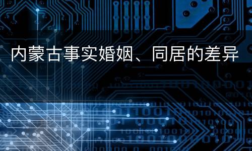 内蒙古事实婚姻、同居的差异