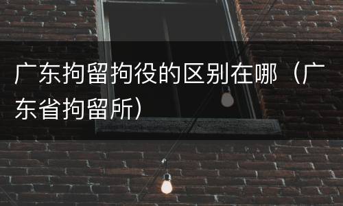 广东拘留拘役的区别在哪（广东省拘留所）