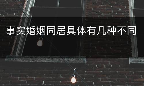 事实婚姻同居具体有几种不同