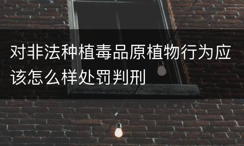 对非法种植毒品原植物行为应该怎么样处罚判刑
