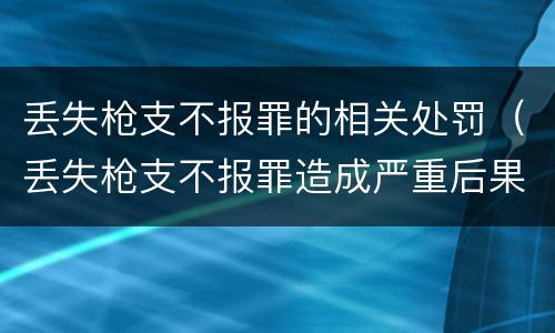 丢失枪支不报罪的相关处罚（丢失枪支不报罪造成严重后果）