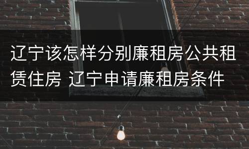 辽宁该怎样分别廉租房公共租赁住房 辽宁申请廉租房条件