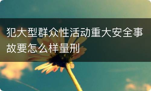 犯大型群众性活动重大安全事故要怎么样量刑